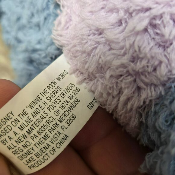 Disney Parks Round Eeyore Baby Plush Stuffed Toy w Detachable Tail Soft Cuddly - Picture 7 of 8